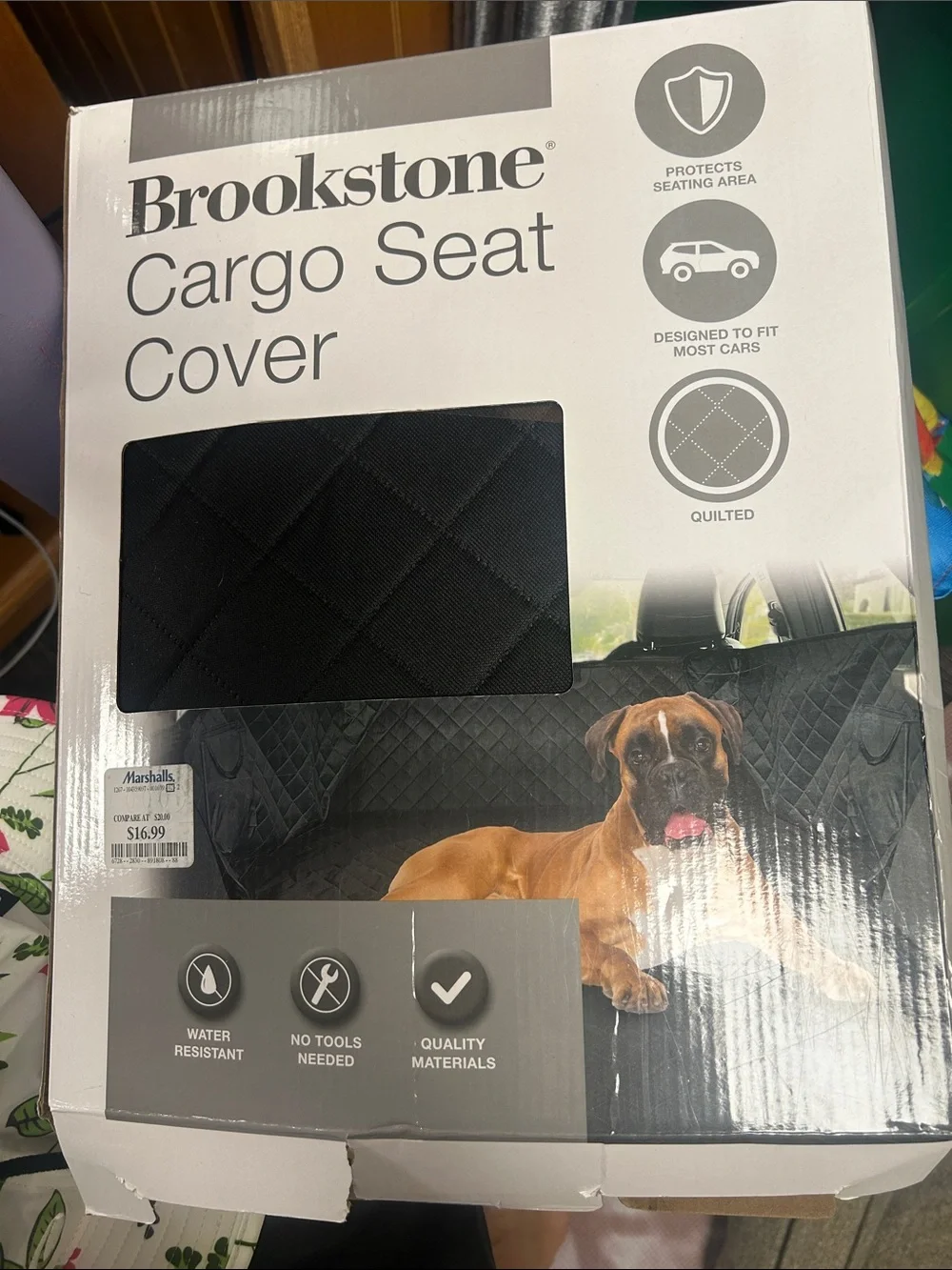 Brookstone Black Quilted Cargo Seat Cover